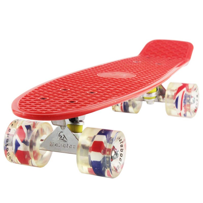 Meketec Skateboards Red Kids Mini Cruiser Retro Boy Girl Skateboard for Birthday Kids Youth Beginners Children Toddler Teenagers Adults Dog 22 inch (Red) - Image 1